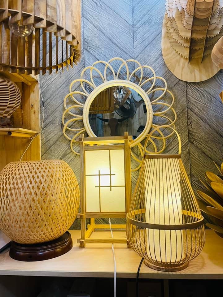 Bamboo lamp decor for bedroom